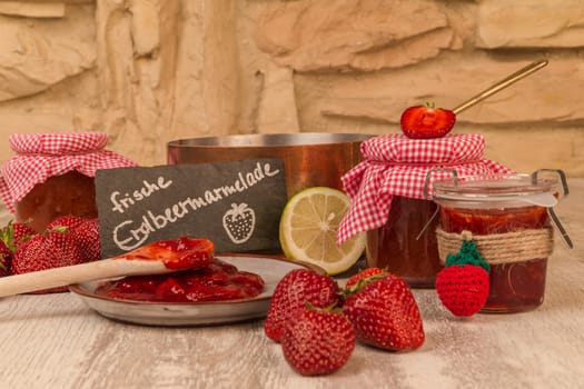 Strawberry jam cooking