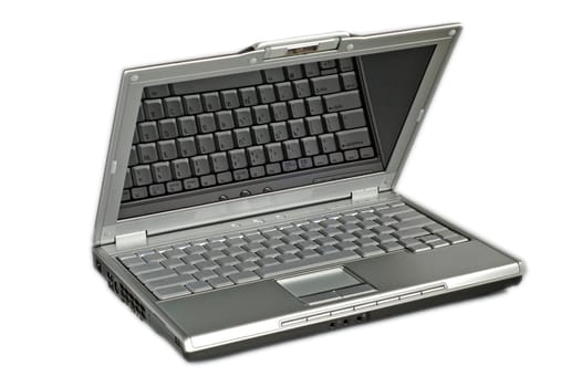 A laptop computer isolated over white background