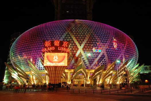 The new casino, Grand Lisboa, in Macau