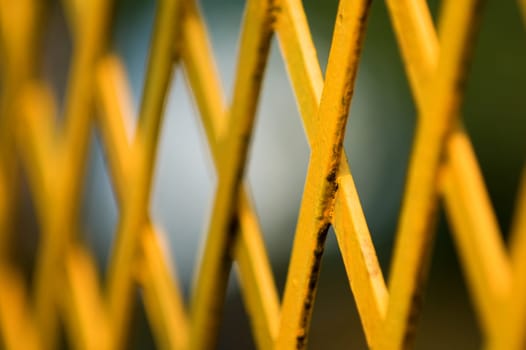 Close up of yellow metallic net pattern