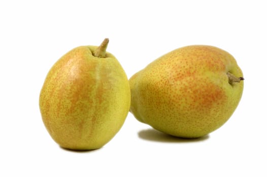 Two fragrant pears isolated over white background
