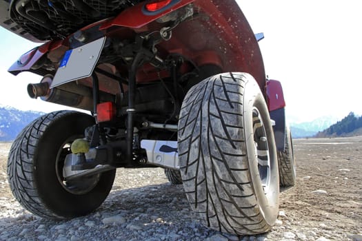 With the quad in the off-road