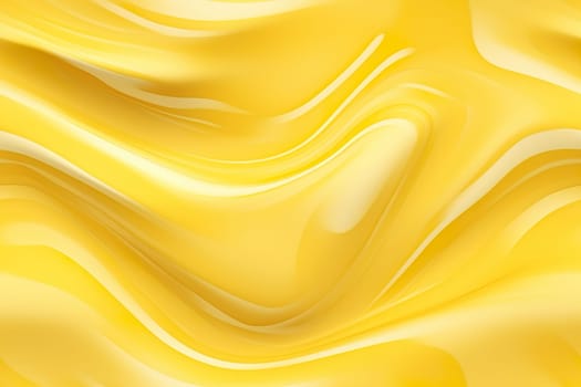 Yellow seamless pattern with abstract waves. Applicable for fabric print, textile, wrapping paper, wallpaper. Vibrant background with splines, curves. Repeatable texture. Generative AI