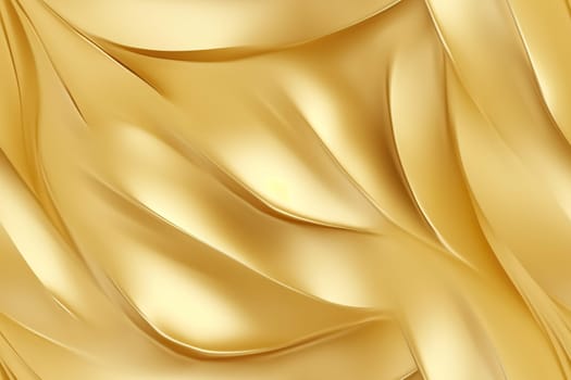Yellow seamless pattern with abstract waves. Applicable for fabric print, textile, wrapping paper, wallpaper. Golden background with splines, curves. Repeatable texture. Generative AI