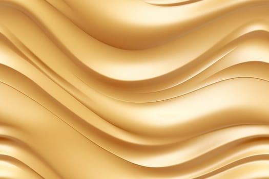 Yellow seamless pattern with abstract waves. Applicable for fabric print, textile, wrapping paper, wallpaper. Golden background with splines, curves. Repeatable texture. Generative AI