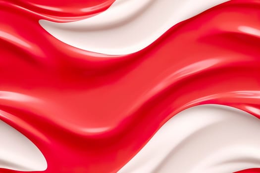 Red and white seamless pattern with abstract waves. Applicable for fabric print, textile, wrapping paper, wallpaper. Vibrant background with splines, curves. Repeatable texture. Generative AI