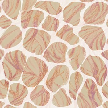 beige animalistic seamless summer pattern with giraffe skin pattern drawn in watercolor and pencil for textiles and surface design