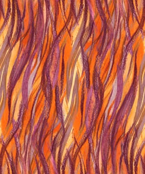 stylized animalistic tiger pattern in orange shades associated with flames for textiles and surface design