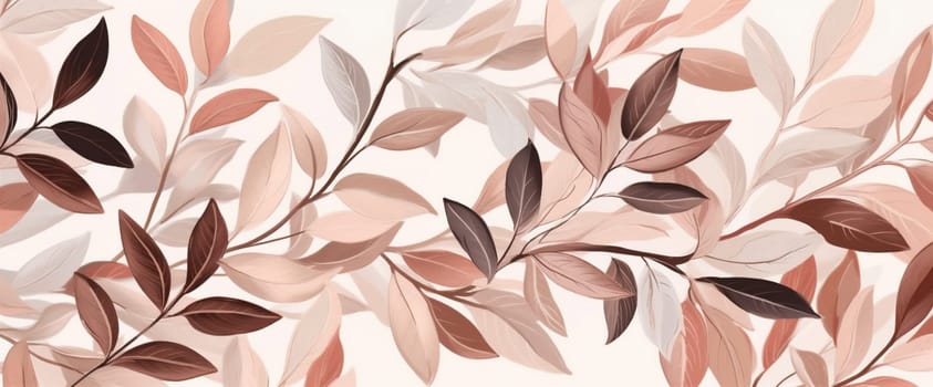 pattern autumn decoration plant red background natural element seasonal colourful fall october forest bright floral tree leaf orange design nature watercolor. Generative AI.