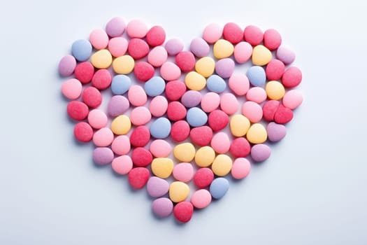 Valentines Candy Hearts Isolated on White Background. AI Generated