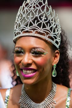 ROTTERDAM, THE NETHERLANDS - JULY 19, 2014, Queen of the Summer Carnival street parade in Rotterdam on July 19 in Rotterdam, The Netherlands.