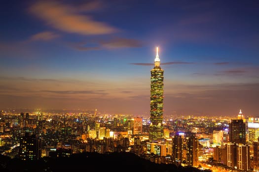 Skyline of Xinyi District in downtown Taipei, Taiwan for adv or others purpose use
