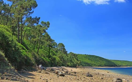 Stone beach near Quilien,Landévennec,Finistére,Brittany,France