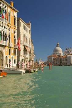 Canal Grande with Basilica Santa Maria della Salute in the background. (Venice, Italy)