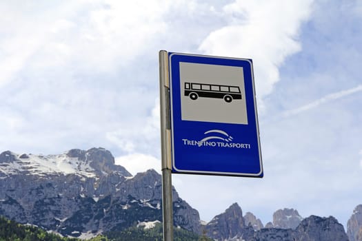Bus stop in the mountains