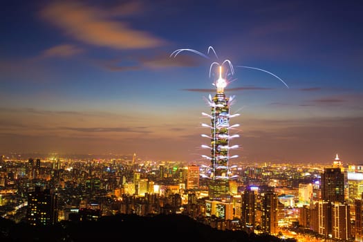 Taipei101 firework show for adv or others purpose use
