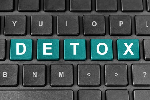 detox turquoise word on keyboard