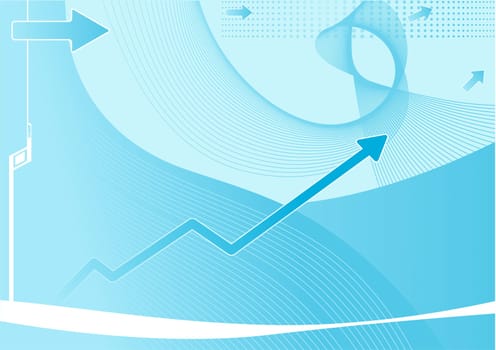 Editable business vector background with space for your text - Graph showing growth of profits