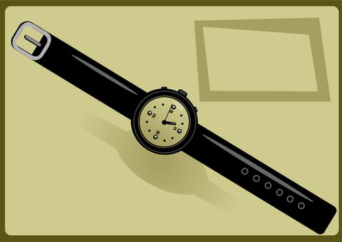 Vector illustration of men's wrist watch