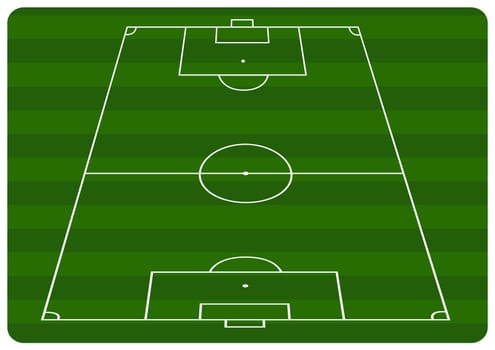 Illustration of a football pitch with green stripes