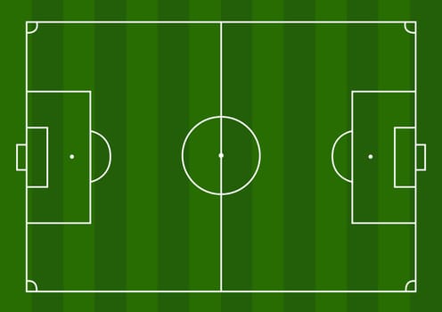 Illustration of a football pitch with green stripes