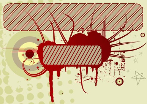 Editable grunge retro vector design with space for your text