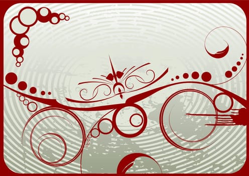 Editable grunge floral vector design