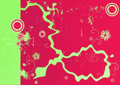 Editable grunge floral vector design