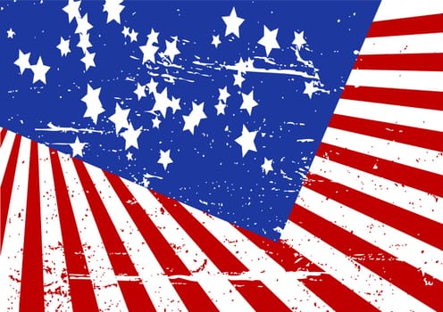 Editable grunge vector illustration of stars and stripes