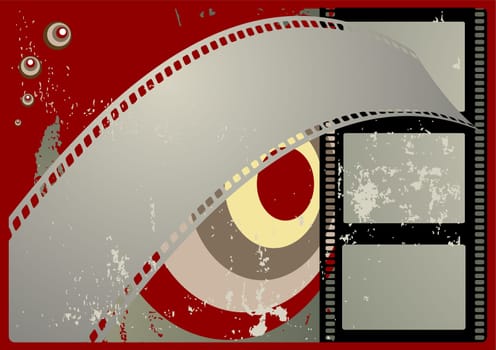 Editable  vector background - grunge film frame with space for your text or image