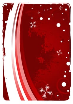 Editable vector red grunge christmas background with space for your text