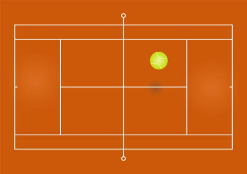 Vector illustration of a tennis court