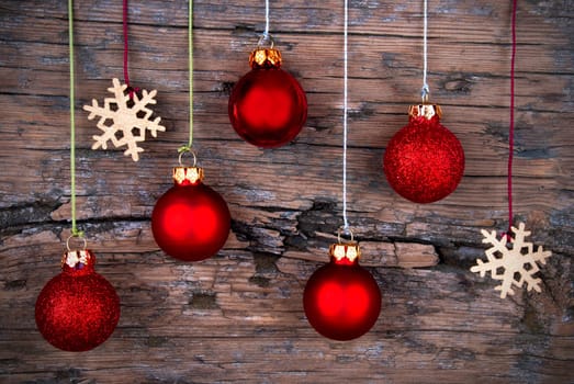 Colorful Christmas Decoration on Wood, Christmas Background