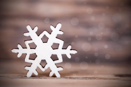 Dark Snowflake Background with Bokeh, Winter or Christmas Background
