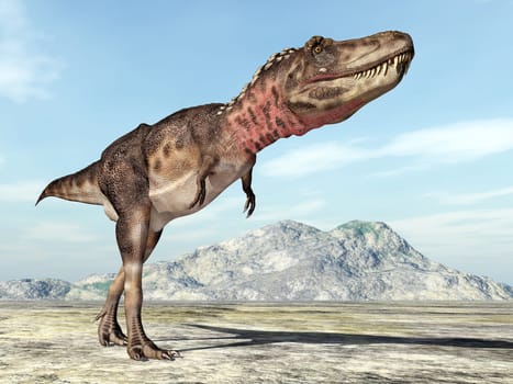 Computer-generated 3D illustration with the dinosaur Tarbosaurus
