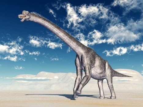 Computer-generated 3D illustration with the dinosaur Brachiosaurus