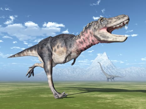 Computer-generated 3D illustration with the dinosaur Tarbosaurus
