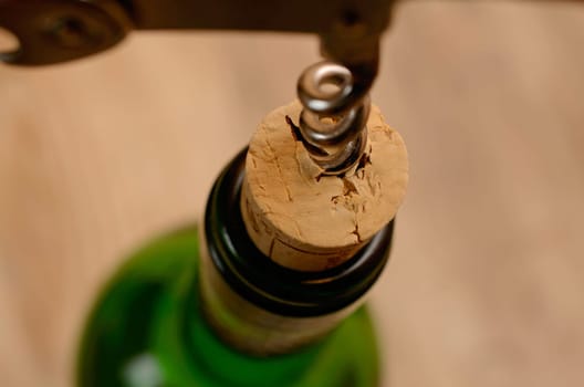 Bottle cork with screw