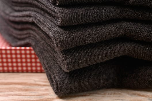 Closeup of grey socks