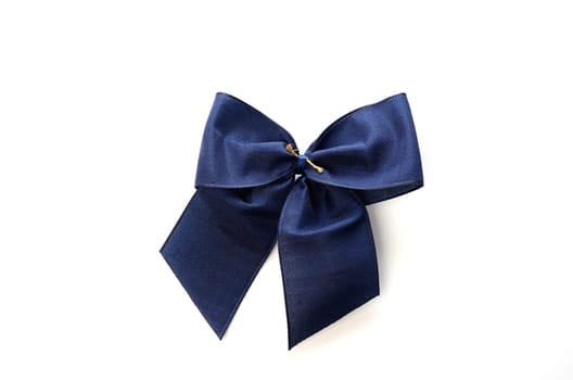 Blue bow on a white background