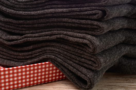 Closeup of grey socks