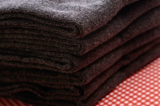 Closeup of grey socks
