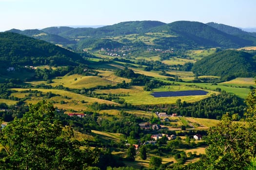 Landscape with village in Slovakia