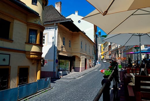 Street  in Banska Stiavnica, Slovakia