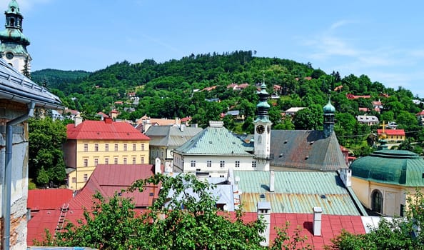 View of Banska Stiavnica in Slovakia