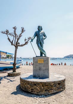 Salvador Dali statue in cadaques beach Catalonia, Spain