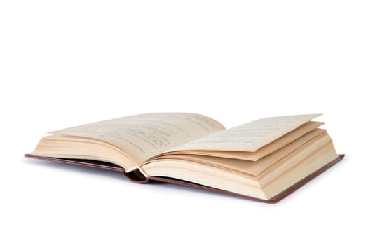 Open book isolated on white background