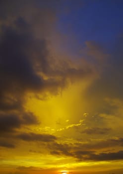 sky with clouds and sun