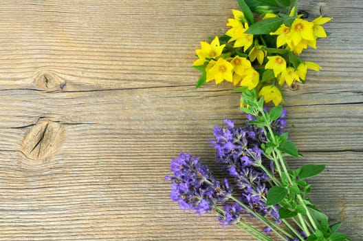 Lavender on wooden board