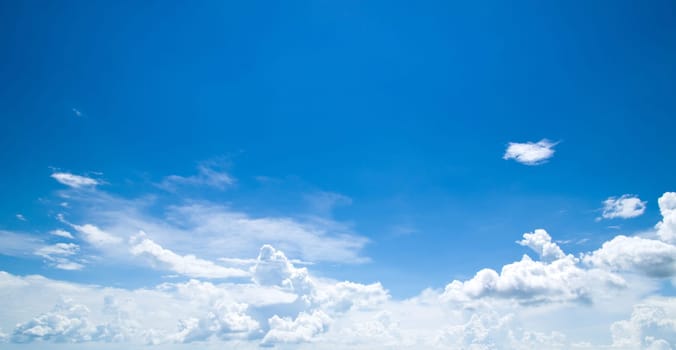 blue sky background with tiny clouds